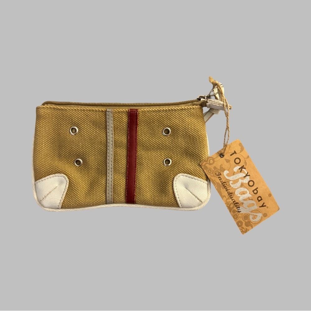 NWT TOKYOBAY Gold and Red Canvas Pouch